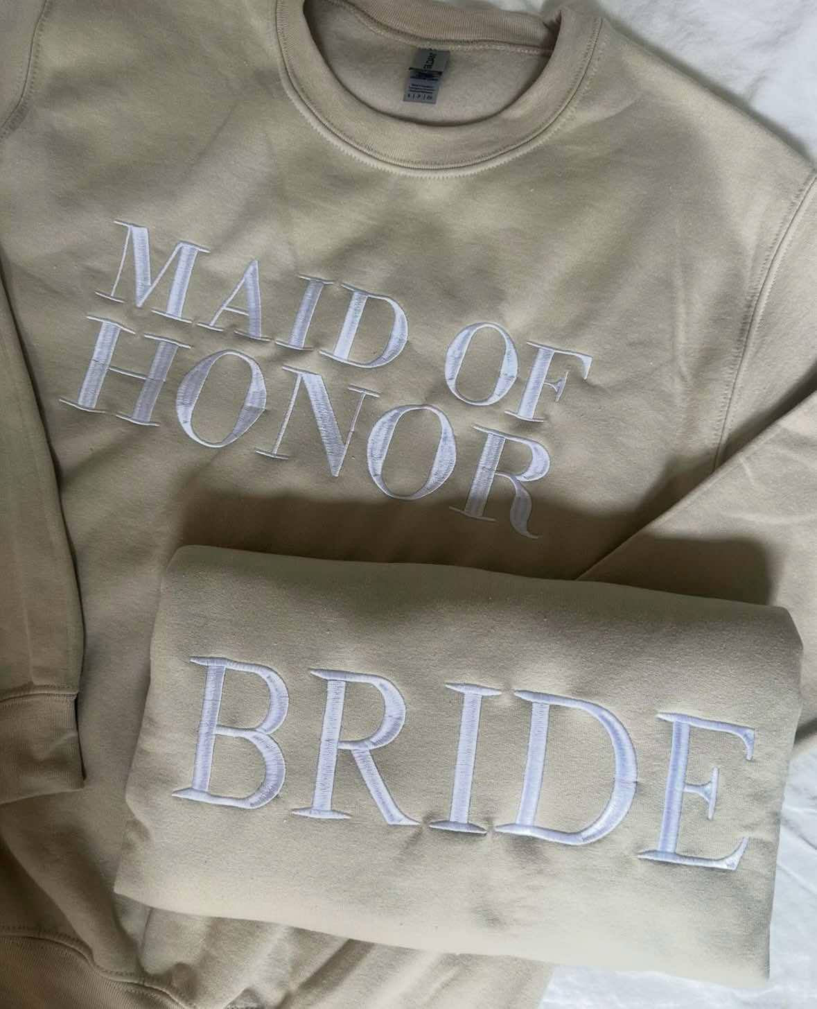BRIDE/GROOM/MAID OF HONOR Custom crewnecks