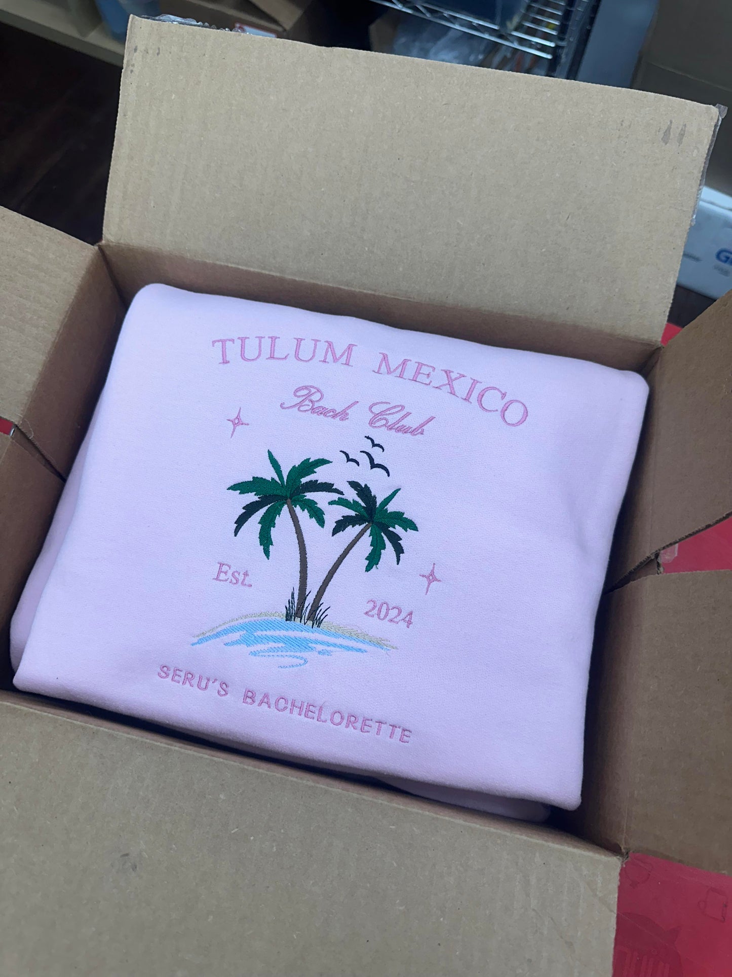 Palm trees customizable embroidered crewnecks
