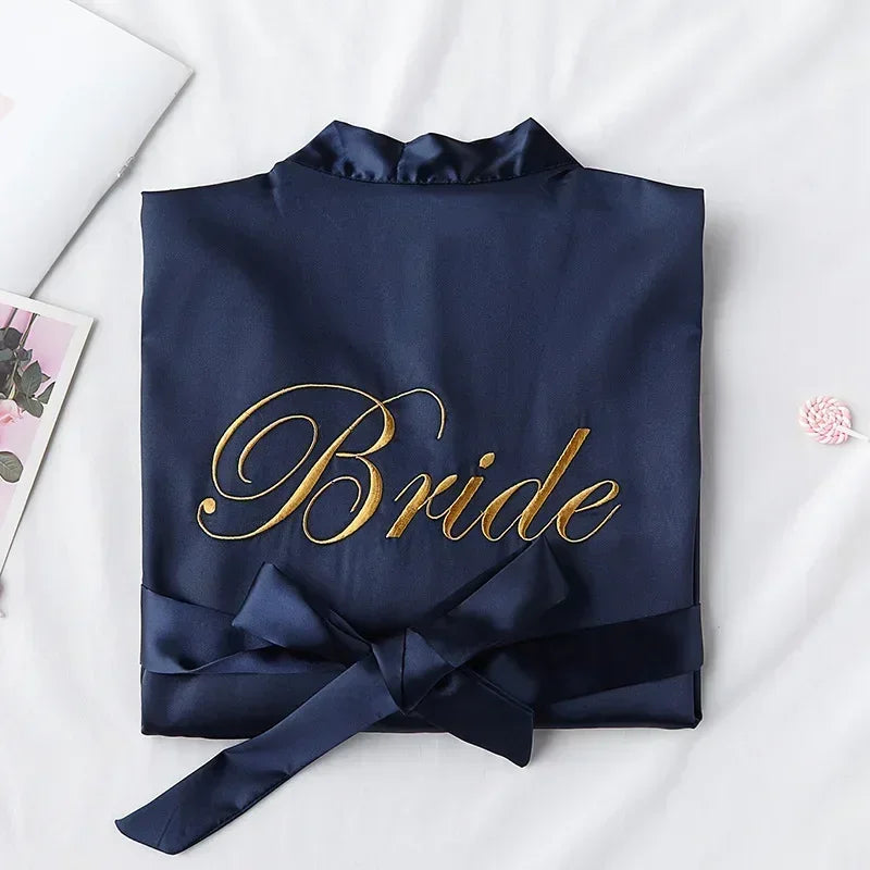 Embroidered Slip on dress and robes - Bride and Bridesmaids