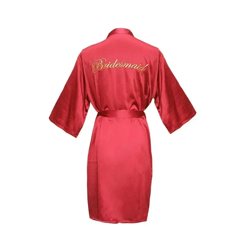 Embroidered Slip on dress and robes - Bride and Bridesmaids