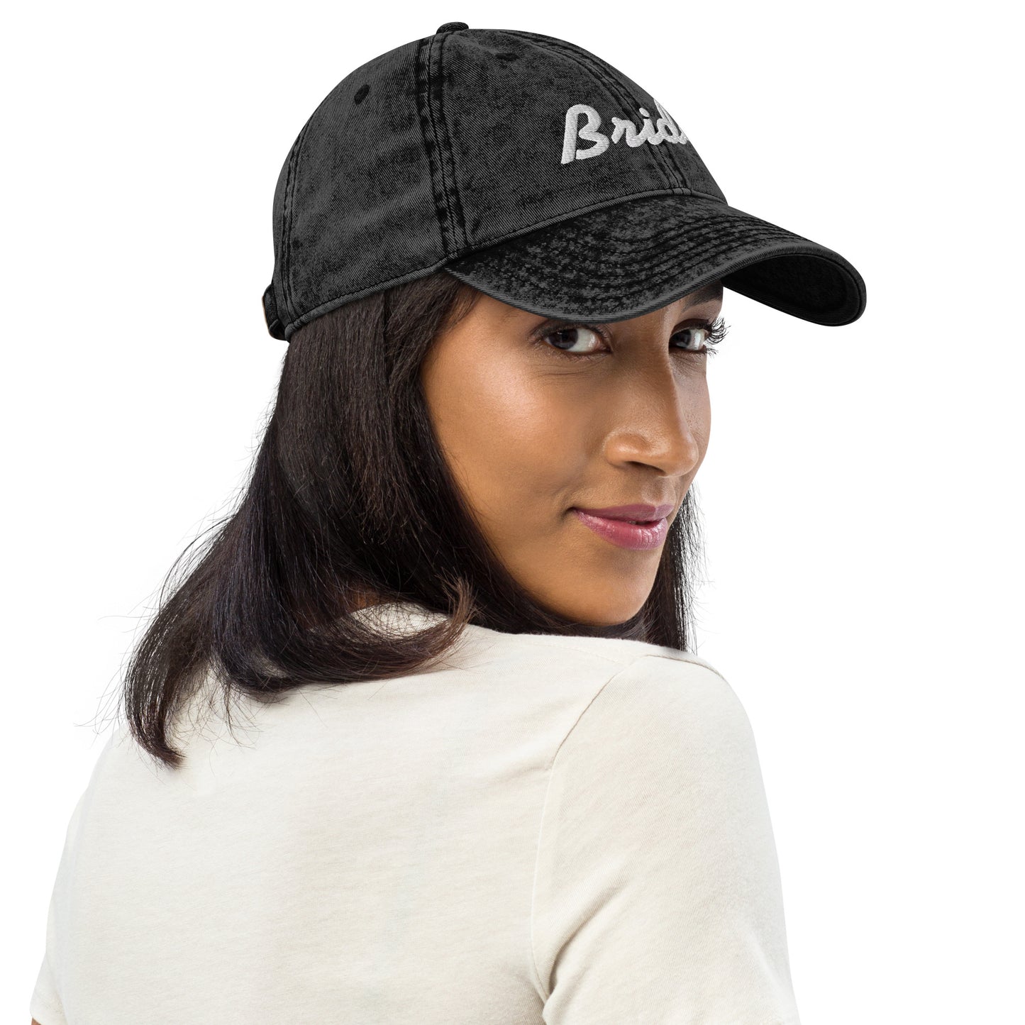Vintage Cotton Twill Cap bride embroidery