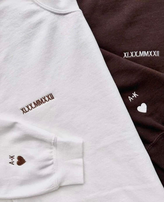 Matching roman date + initials sets