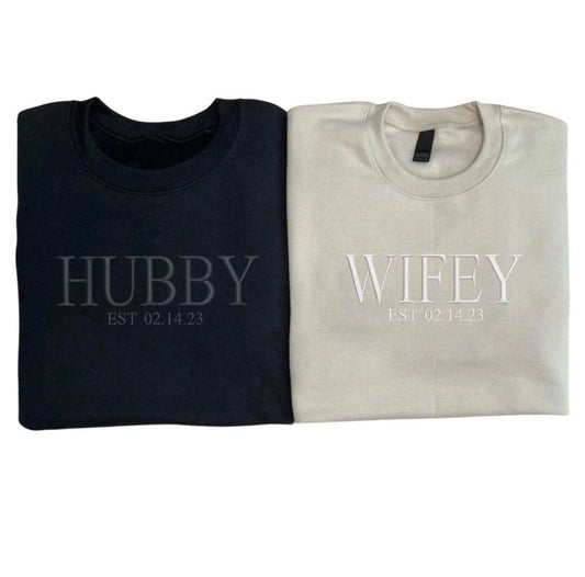 HUBBY+Date customizable crewnecks