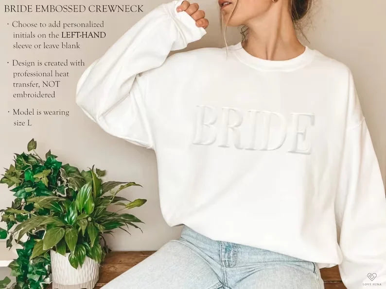 Personalized bride printed crewneck