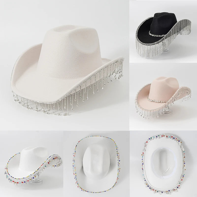 Cowboy Hat with Rhinestone Fringe