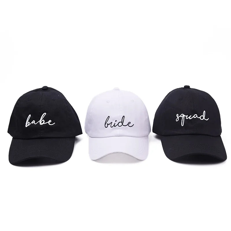 Squad Bride Embroidery Baseball Caps