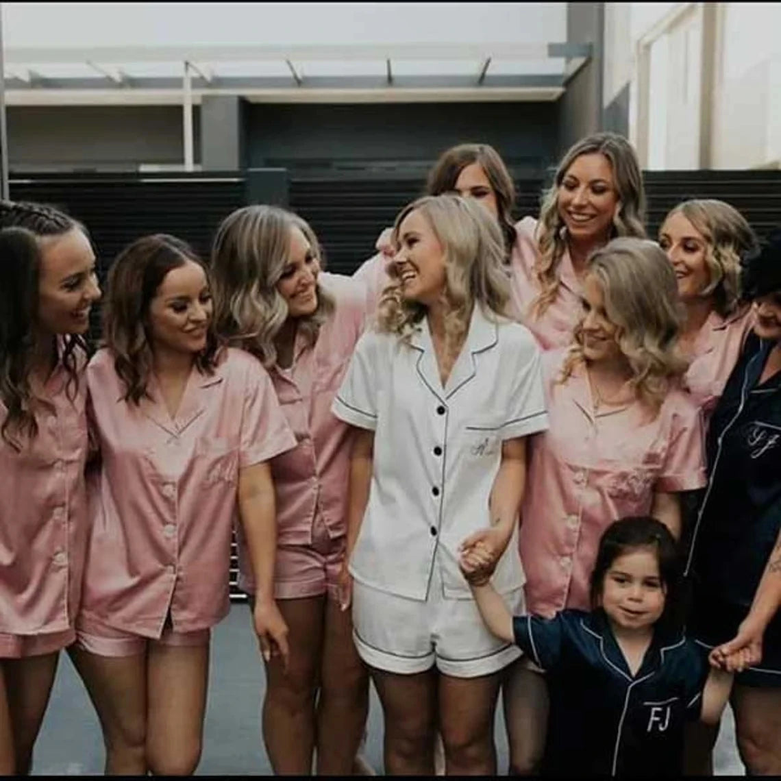 Custom Satin Bachelorette Pyjamas - Initials