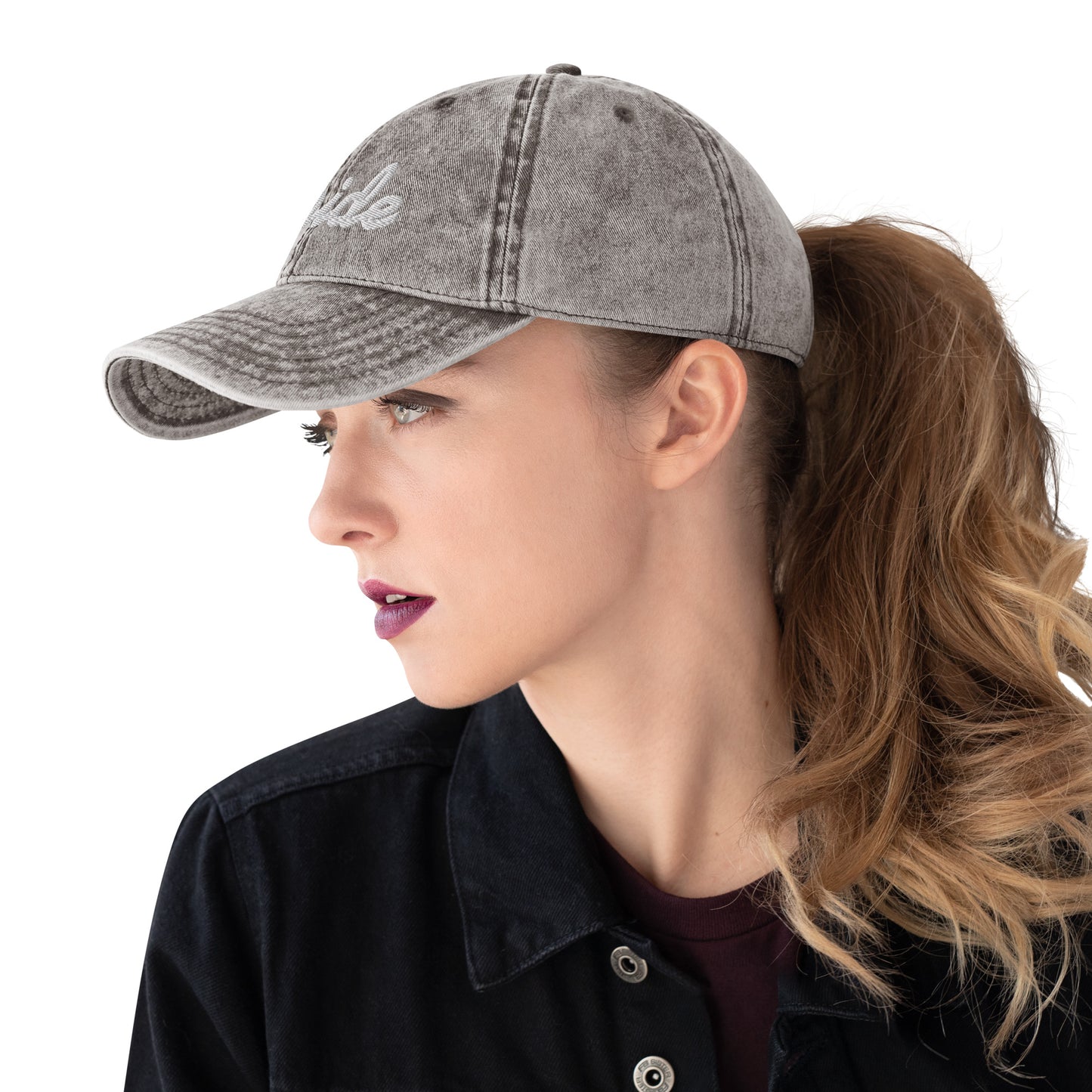 Vintage Cotton Twill Cap bride embroidery
