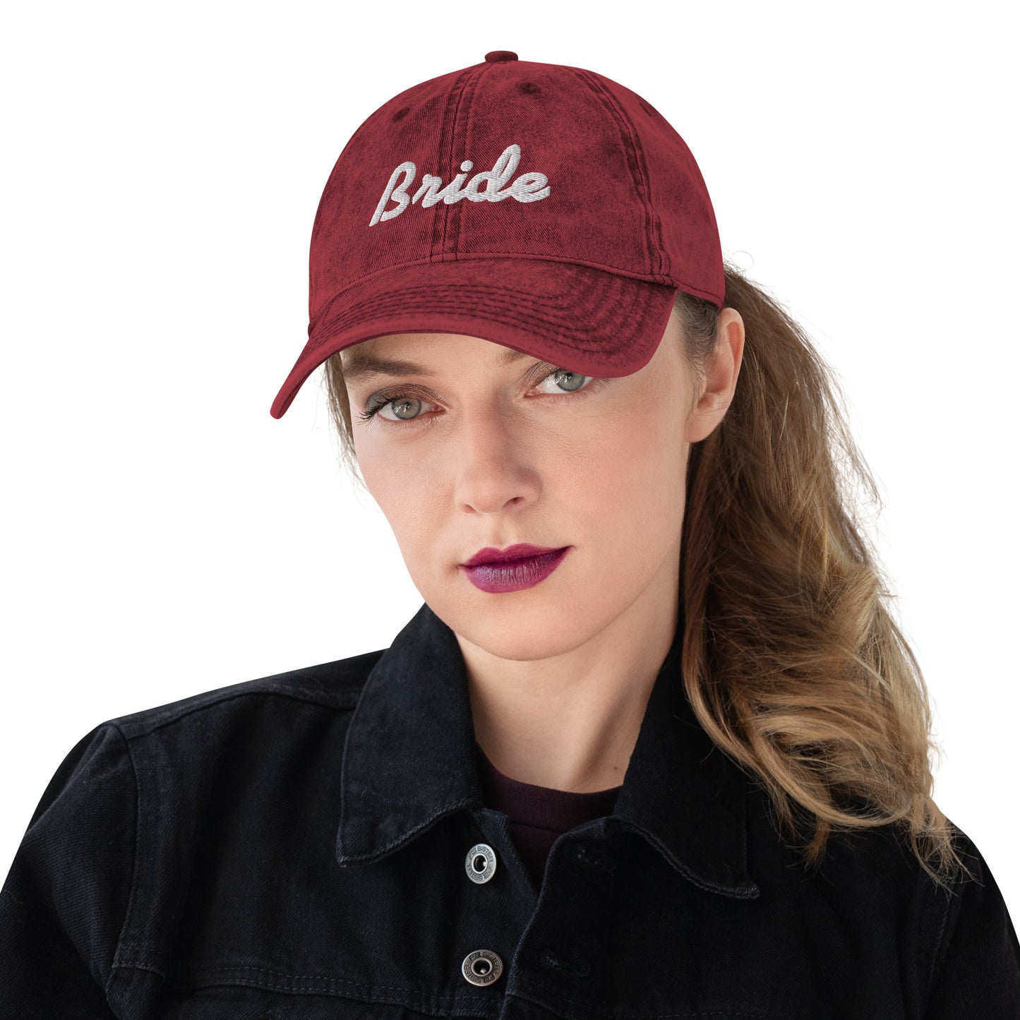 Vintage Cotton Twill Cap bride embroidery