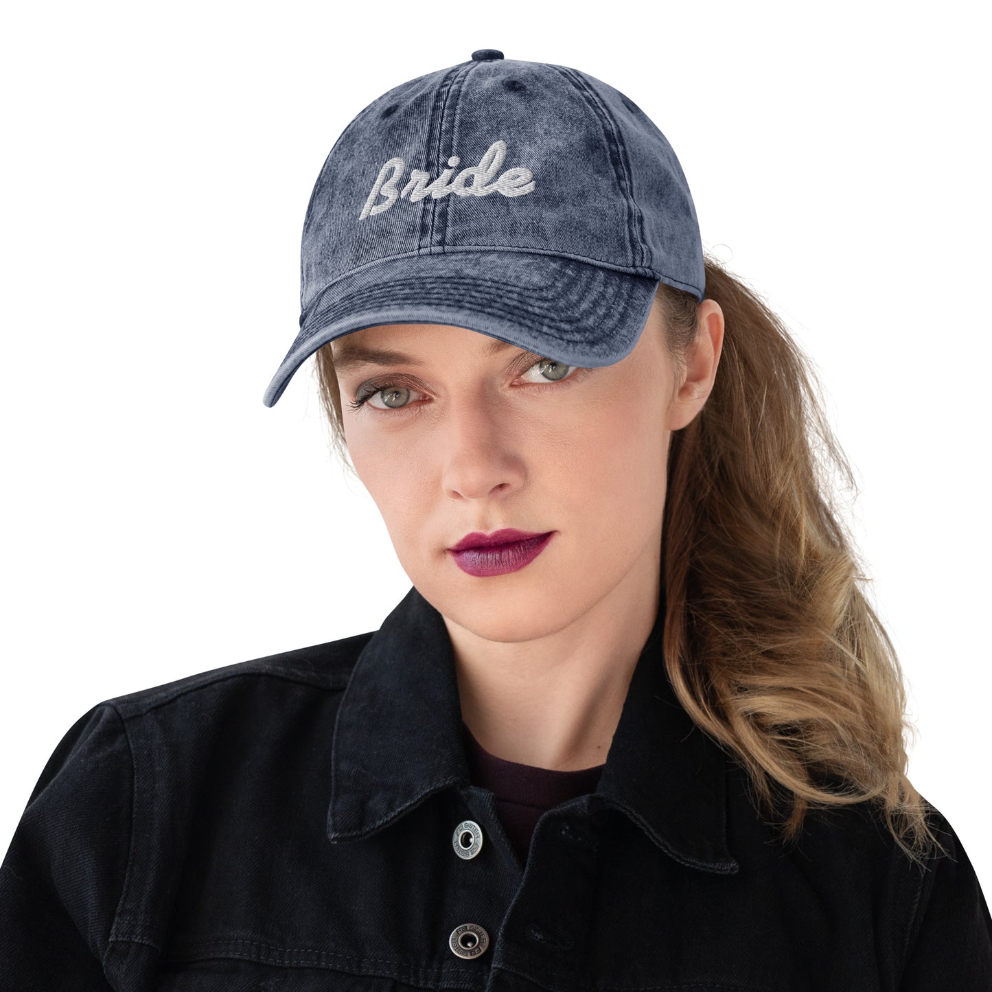 Vintage Cotton Twill Cap bride embroidery
