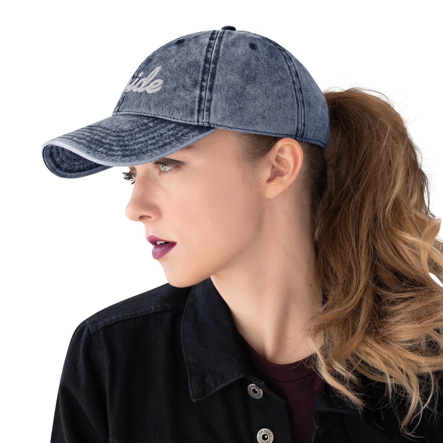 Vintage Cotton Twill Cap bride embroidery