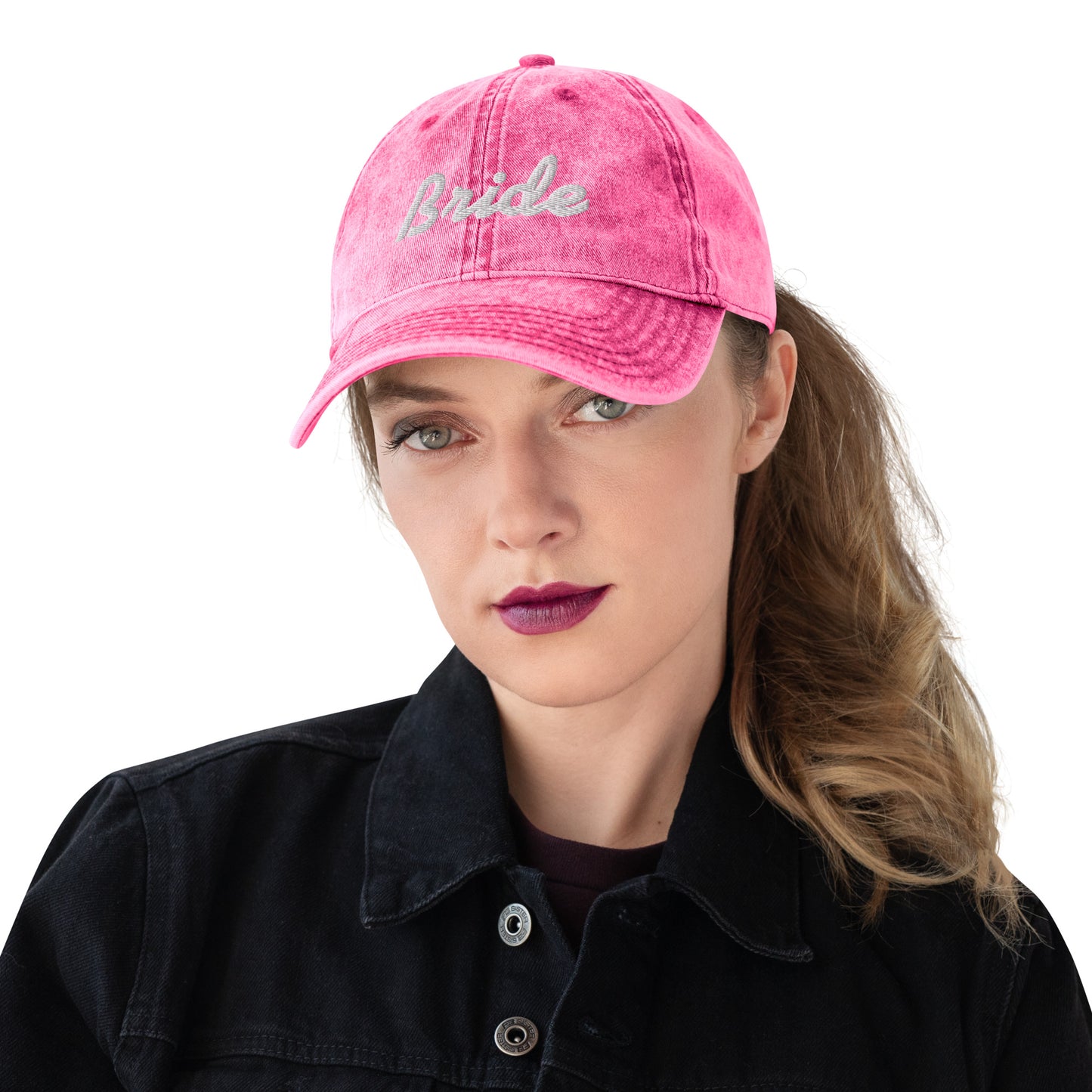 Vintage Cotton Twill Cap bride embroidery