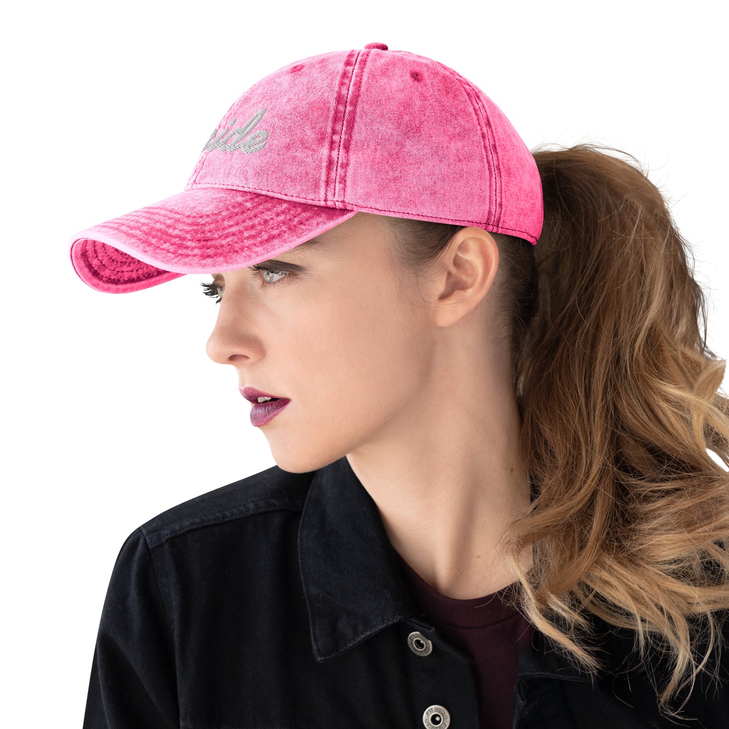 Vintage Cotton Twill Cap bride embroidery