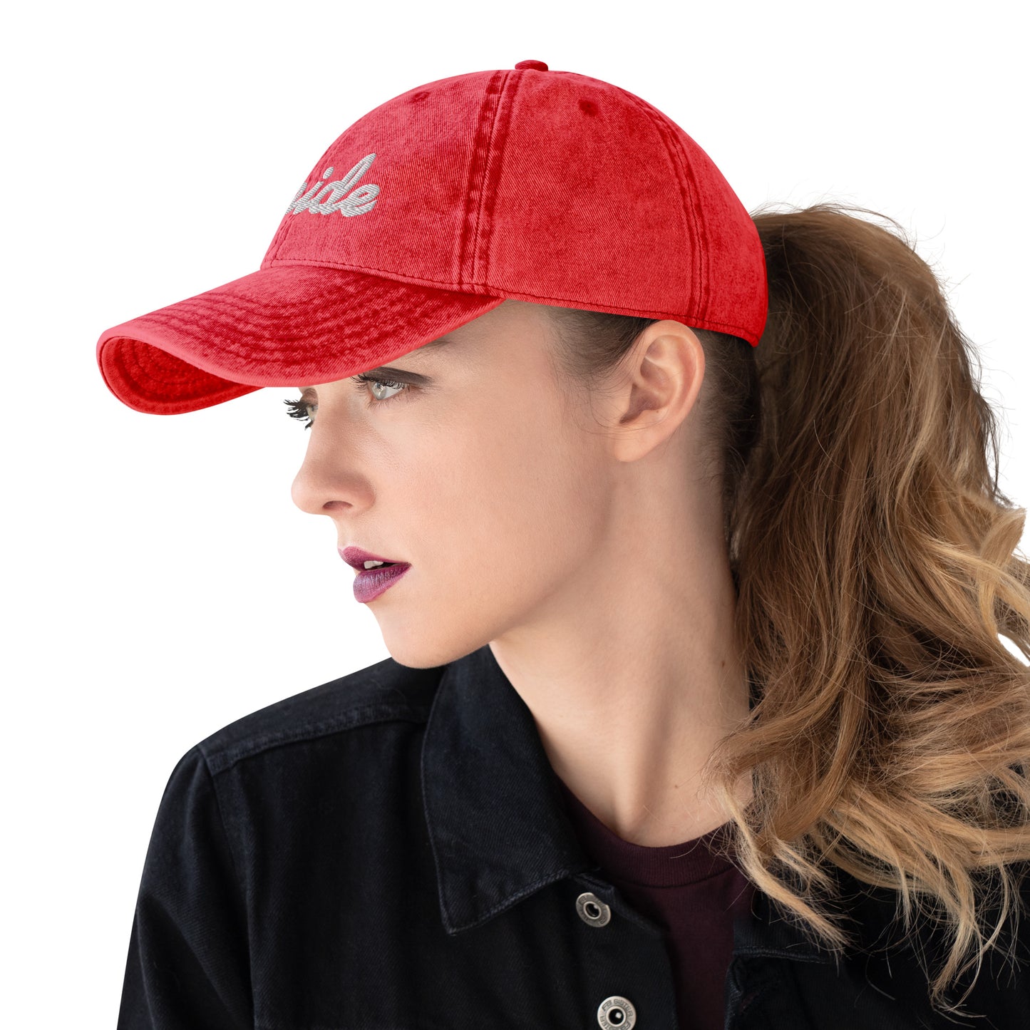 Vintage Cotton Twill Cap bride embroidery