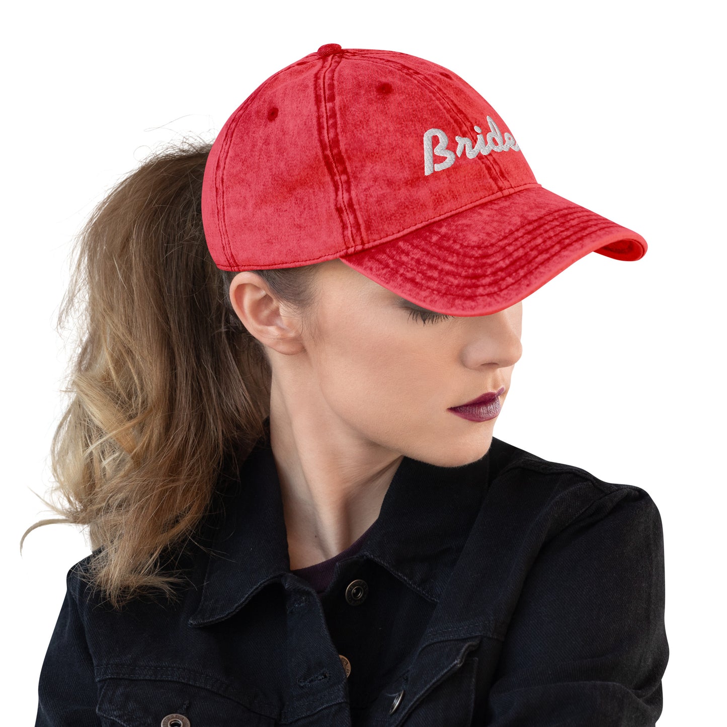 Vintage Cotton Twill Cap bride embroidery